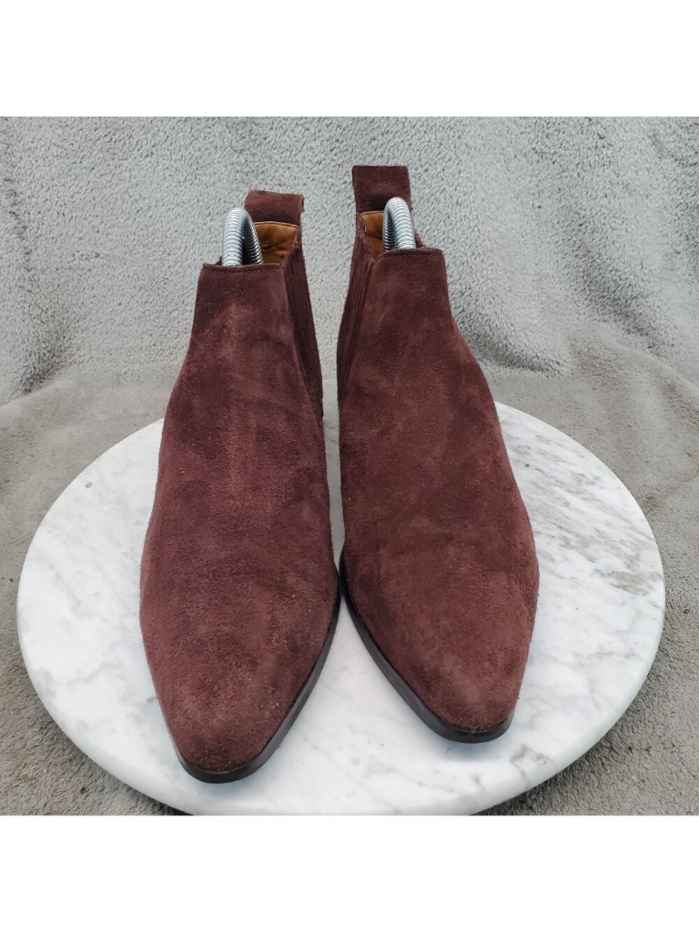 Zara Woman Shoes Womens Size EU 38 US 7.5 Brown Suede Chelsea Ankle Boots - Picture 3 of 11
